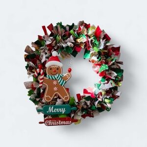 12" Christmas Rag Wreath